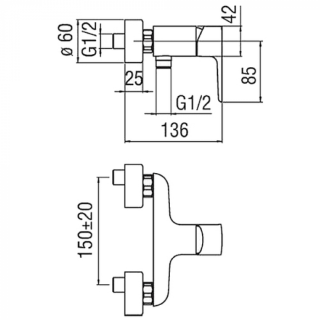 Смеситель Nobili Acquaviva VV103130WM для душа белый